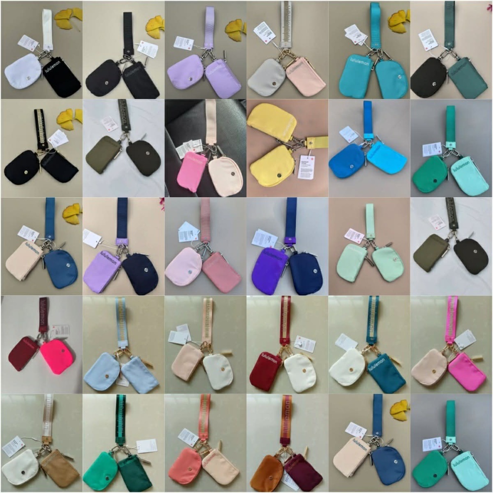Alwin China RTS Lulu Lemon wallets Keychain Mxied Color Air Shipping