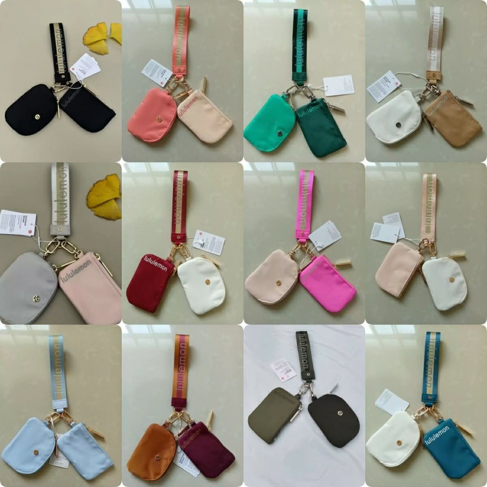 Alwin China RTS Lulu Lemon wallets Keychain bag Mxied Color Air Shipping