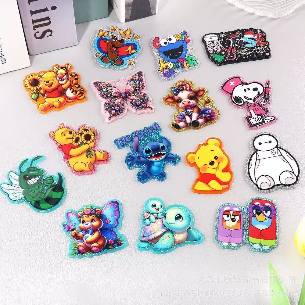 Alwin China RTS New Cartoon Acrylic Flat Backs Cute DIY Patch Pen Bag Accessories Hot Sale Book Marks