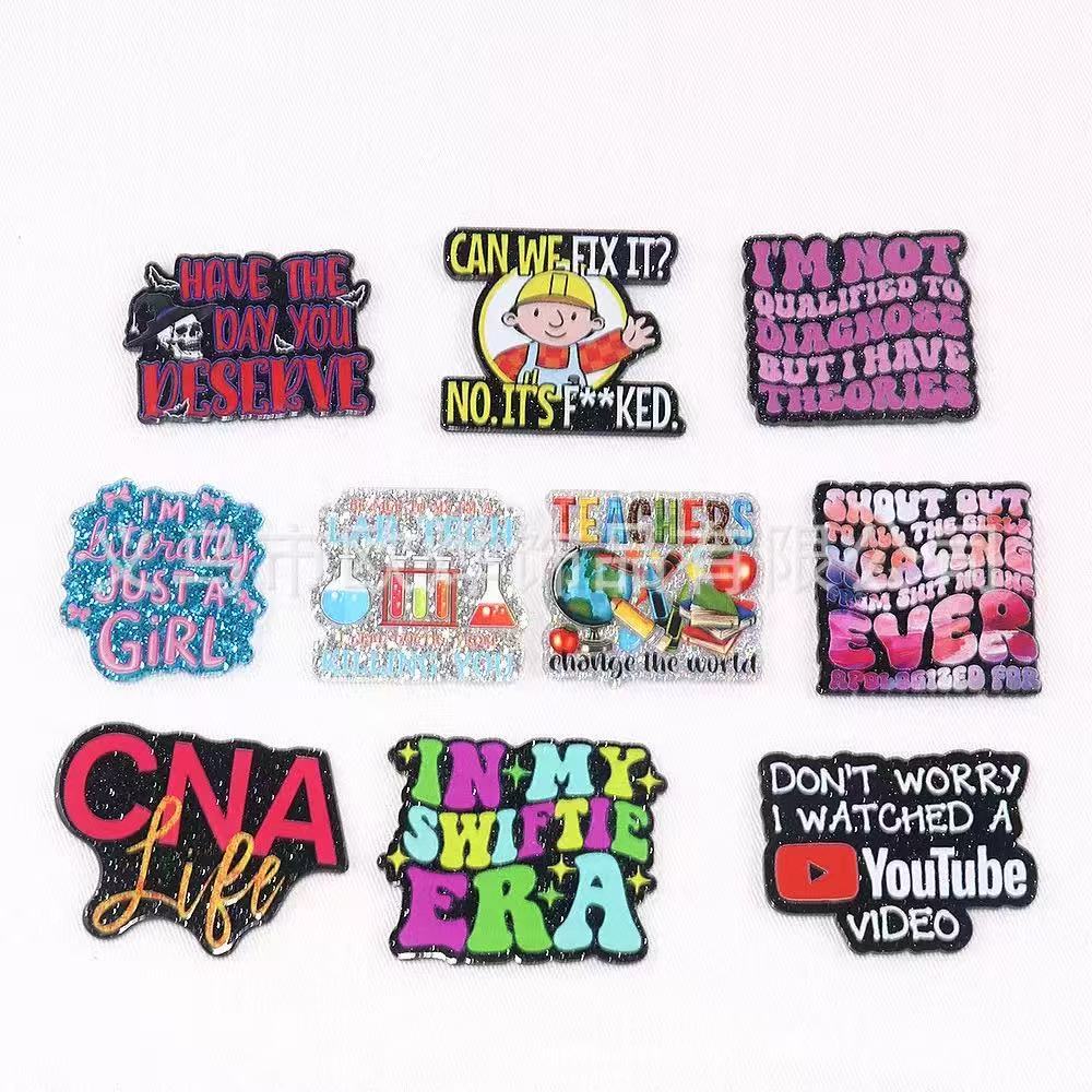 Alwin China RTS New Cartoon Acrylic Flat Backs Cute DIY Patch Pen Bag Accessories Hot Sale Book Marks