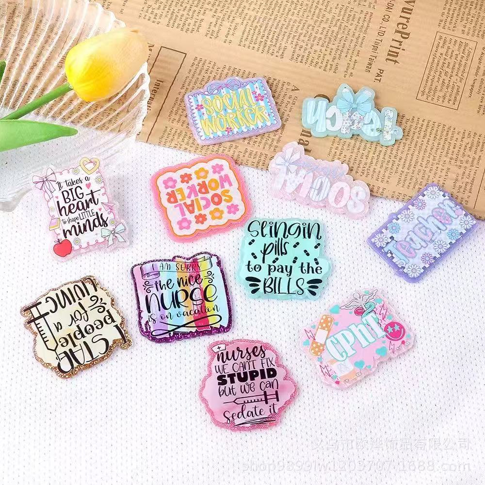 Alwin China RTS New Cartoon Acrylic Flat Backs Cute DIY Patch Pen Bag Accessories Hot Sale Book Marks