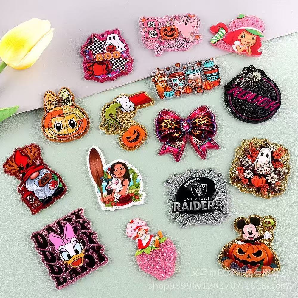 Alwin China RTS New Cartoon Acrylic Flat Backs Cute DIY Patch Pen Bag Accessories Hot Sale Book Marks