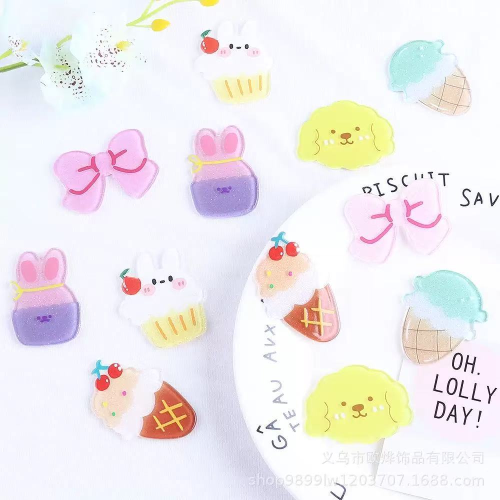 Alwin China RTS New Cartoon Acrylic Flat Backs Cute DIY Patch Pen Bag Accessories Hot Sale Book Marks
