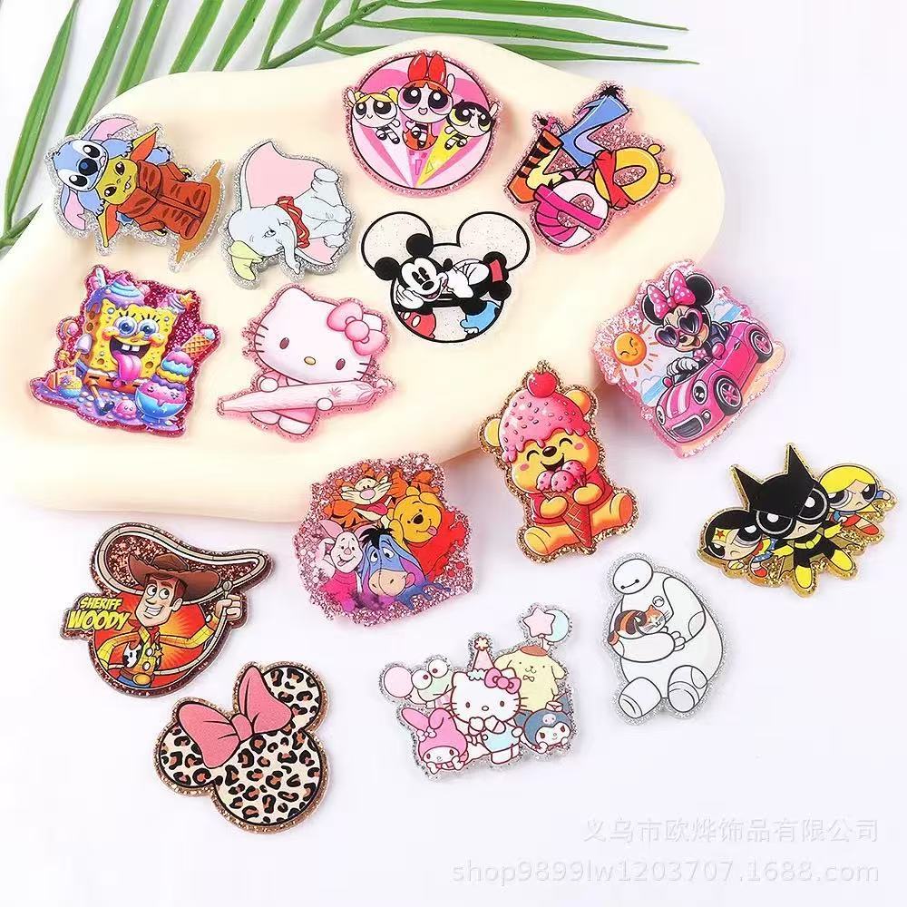 Alwin China RTS New Cartoon Acrylic Flat Backs Cute DIY Patch Pen Bag Accessories Hot Sale Book Marks
