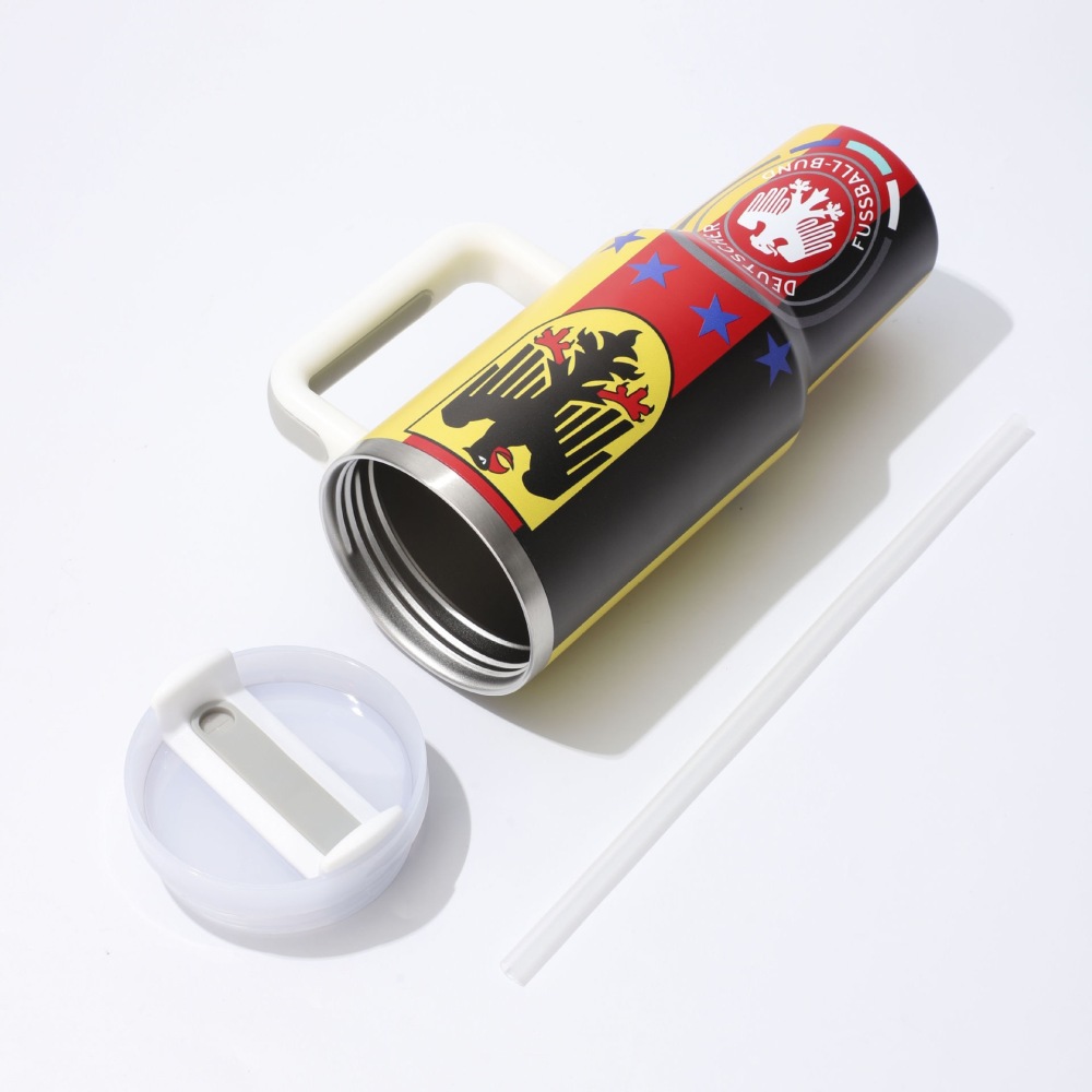 Alwin China RTS World Cup 2026 Edition 40oz Insulated Double TumblerW/Handle & Straw Premium Stainless Steel Hot sale Stanley Soccer