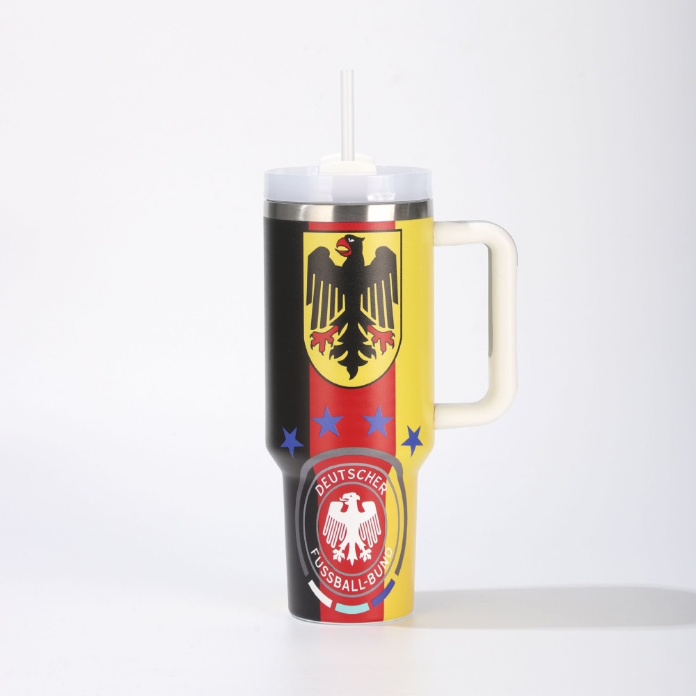 Alwin China RTS World Cup 2026 Edition 40oz Insulated Double TumblerW/Handle & Straw Premium Stainless Steel Hot sale Stanley Soccer