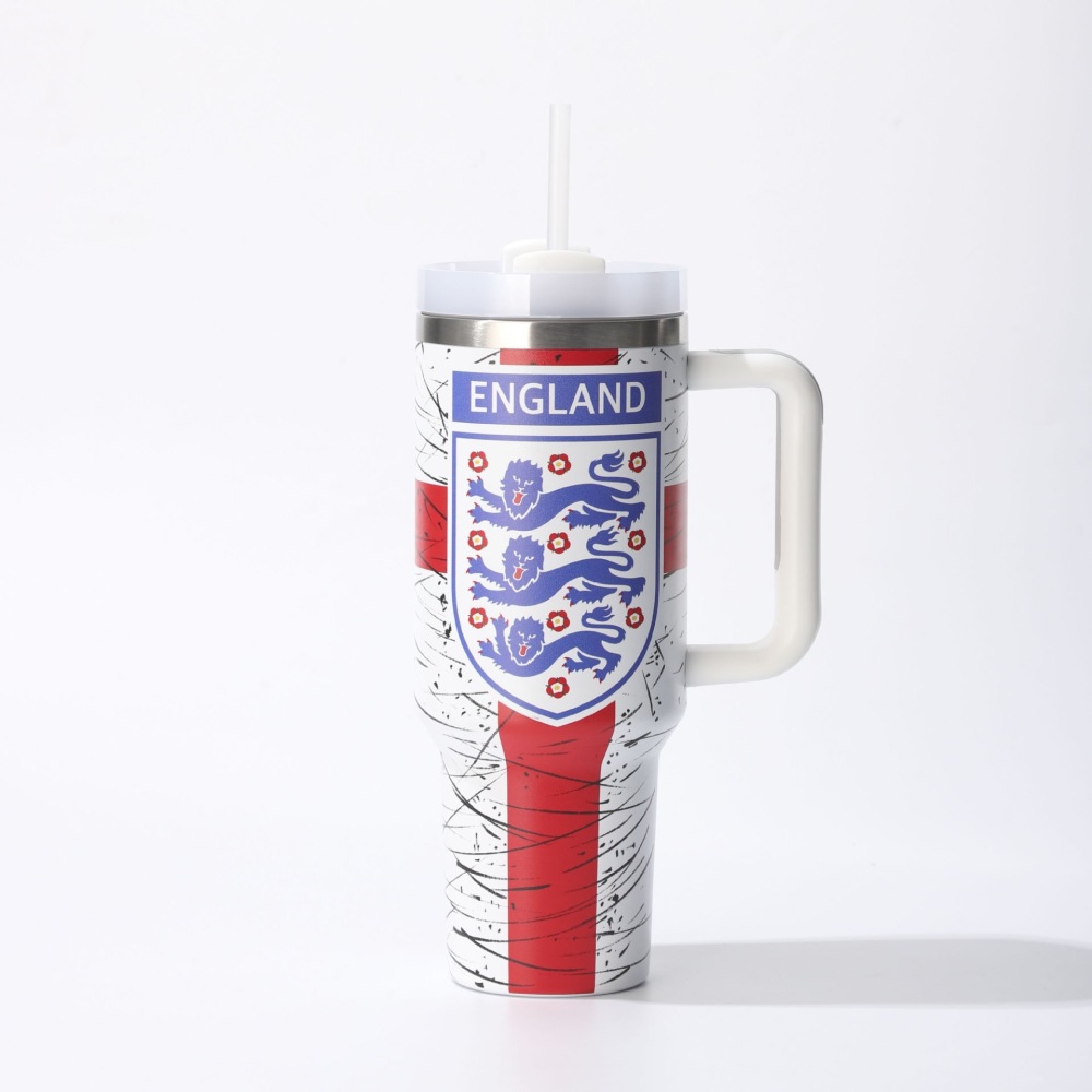 Alwin China RTS World Cup 2026 Edition 40oz Insulated Double TumblerW/Handle & Straw Premium Stainless Steel Hot sale Stanley Soccer