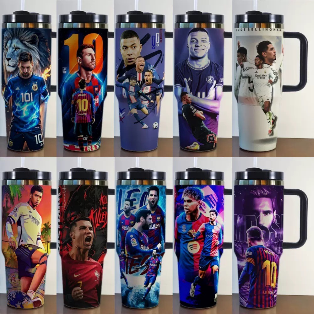 Alwin China RTS World Cup 2026 Edition 40oz Insulated Double TumblerW/Handle & Straw Premium Stainless Steel Hot sale Stanley Soccer