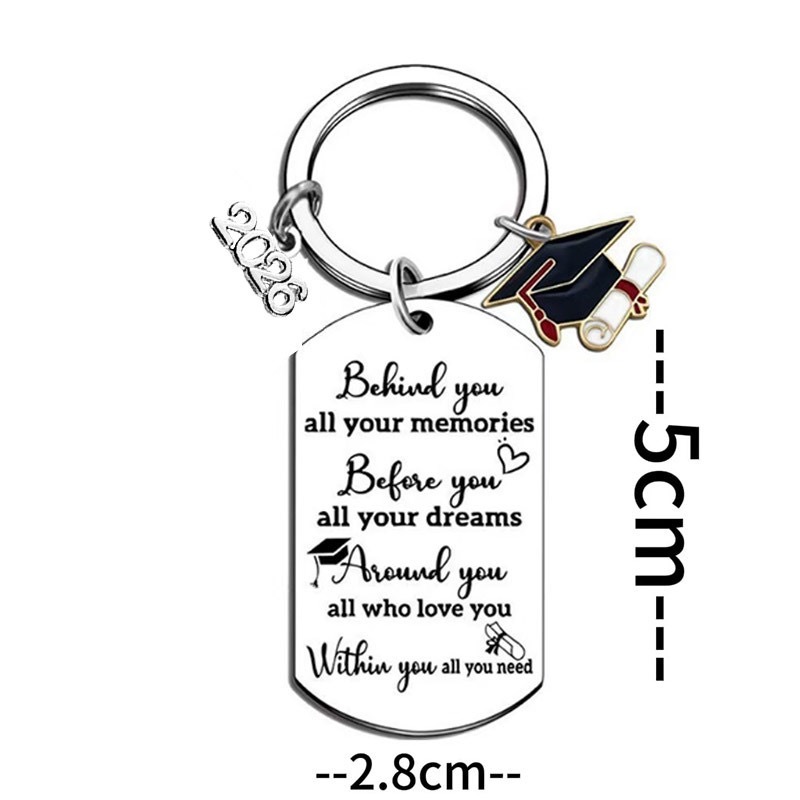 Alwin China RTS New 2026 Graduation Stainless Steel Keychains Gift Hot Sale