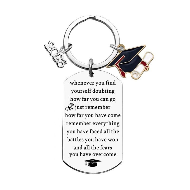 Alwin China RTS New 2026 Graduation Stainless Steel Keychains Gift Hot Sale