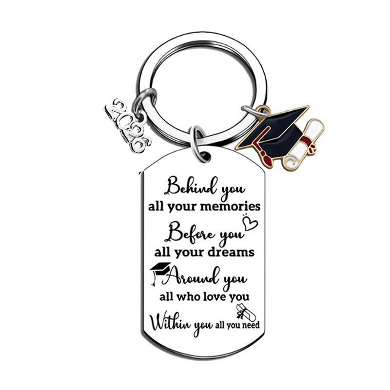Alwin China RTS New 2026 Graduation Stainless Steel Keychains Gift Hot Sale