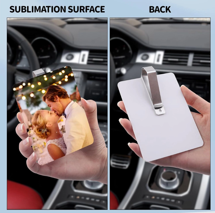 Alwin China RTS Car Visor Photo Clip for Sublimation Blanks Acrylic Sublimation Car Picture Photo Frame Blank with Clips for Easy Display, Suitable for Adding Family orPersonal Photos