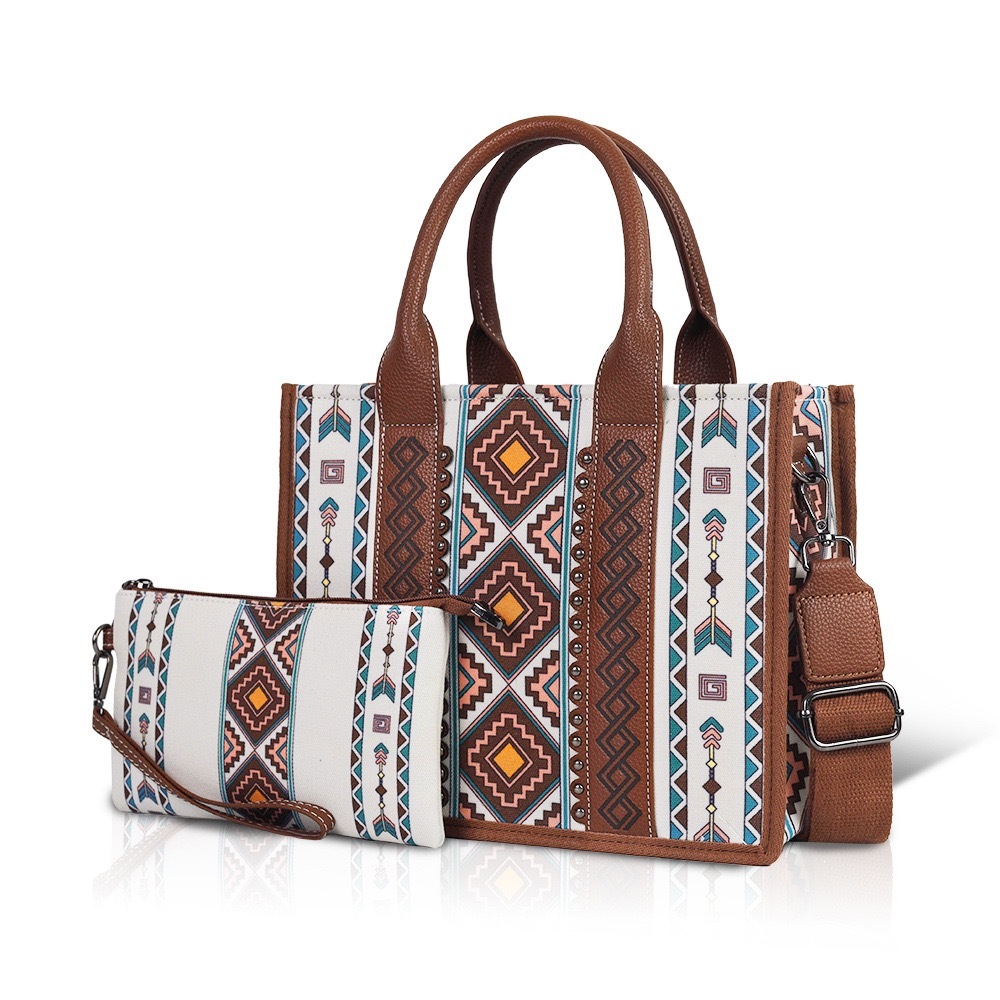 Alwin China RTS Wrangler Bag Set Bohemian Rhombic Large Capacity Tote Bags Crossbody Women Hot Sale