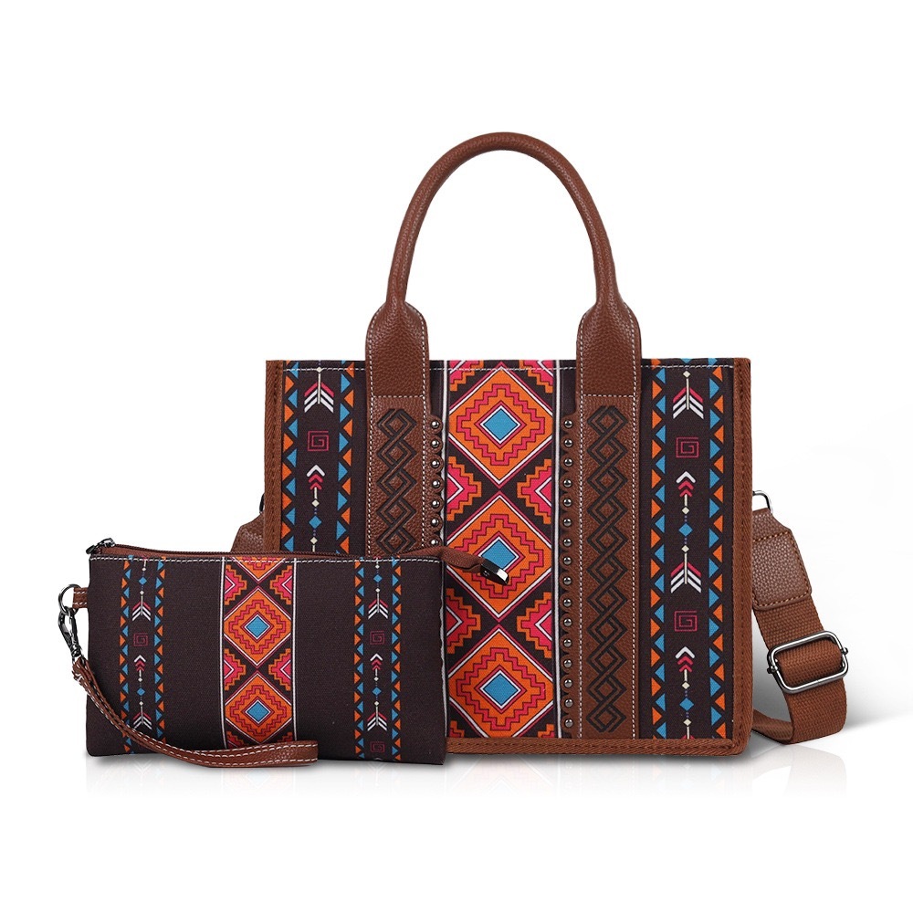 Alwin China RTS Wrangler Bag Set Bohemian Rhombic Large Capacity Tote Bags Crossbody Women Hot Sale