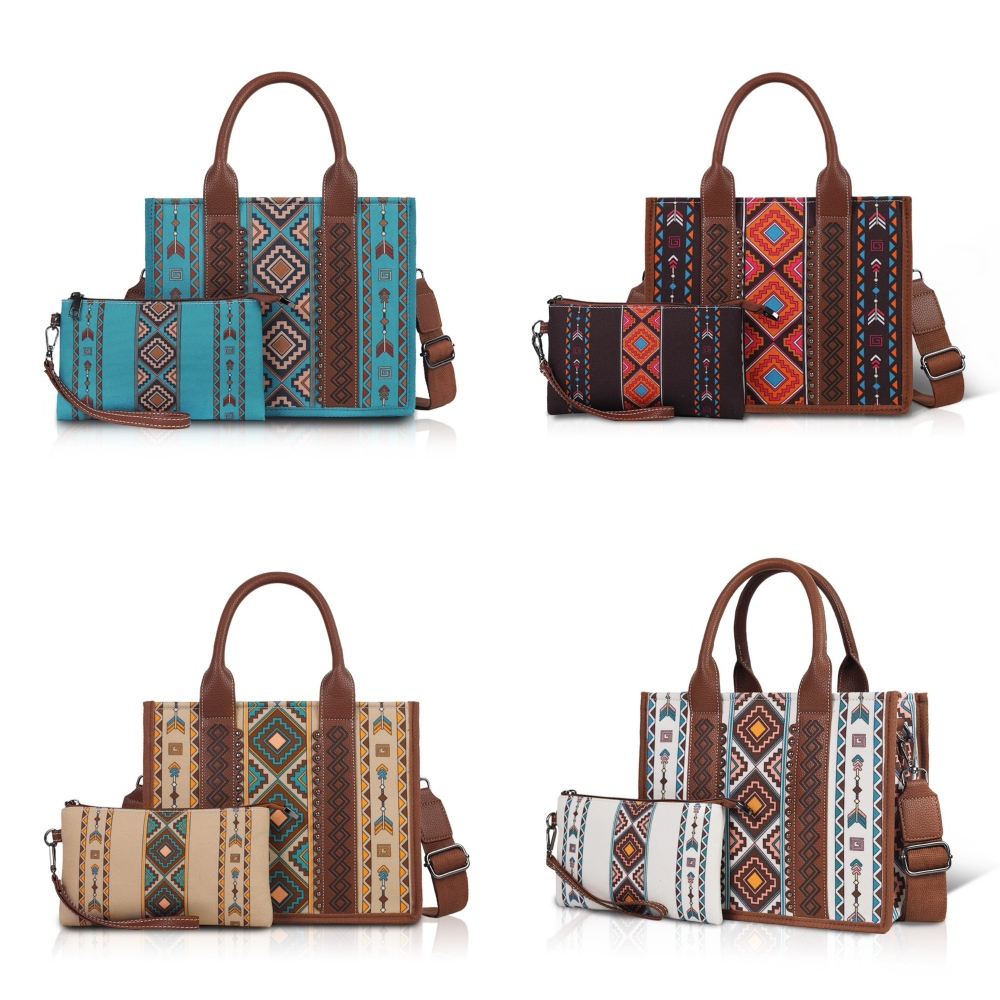 Alwin China RTS Wrangler Bag Set Bohemian Rhombic Large Capacity Tote Bags Crossbody Women Hot Sale