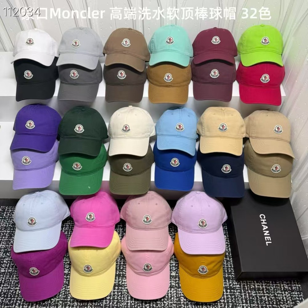 Alwin China RTS Moncler Baseball Cap 32 Colors Soft Top Hat Adjustable Hot Sale