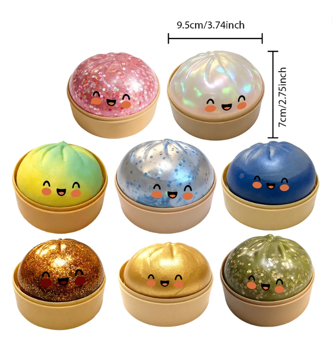 Alwin China RTS Squishy Dumpling Stress Balls for Adults Toys for Kids Dumpling Fidget Sensory Toy Squeeze Dough Ball Stress Relief Stretchy Stress BallSquish Toys for ADHD