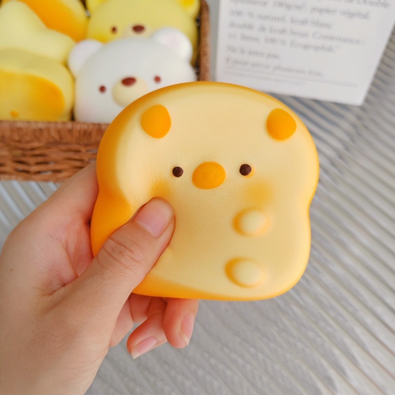 Alwin China RTS Popular Butter Squishy Toy Food Style Cute Bear Bread Hot Sale