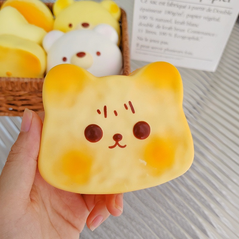 Alwin China RTS Popular Butter Squishy Toy Food Style Cute Bear Bread Hot Sale