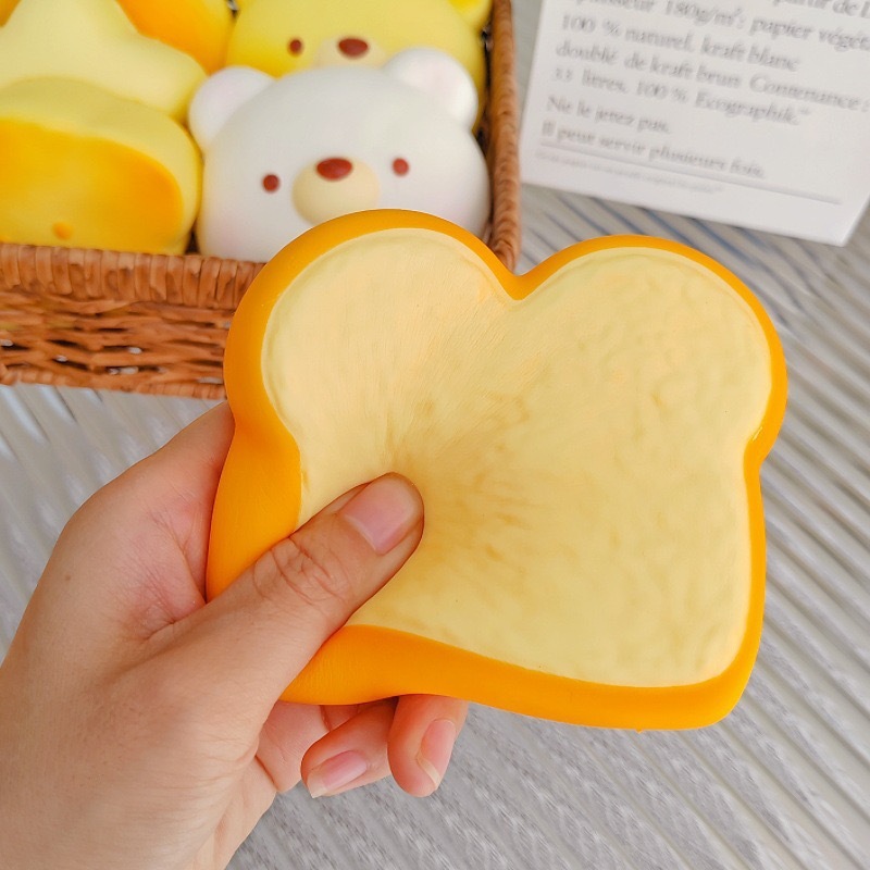 Alwin China RTS Popular Butter Squishy Toy Food Style Cute Bear Bread Hot Sale