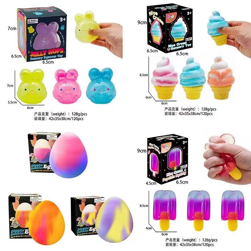 Alwin China RTS Needoh Squishy Toy Ice Cream Octopus Dream Drop Pizza Jellyfish Popsicle Cube Splat Toy Hot Sale