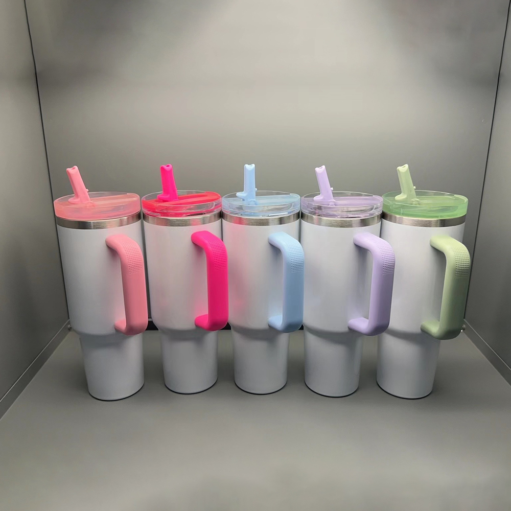16 Pack USA Warehouse Sublimation blanks 40ozRemovable Leakproof Flip Top Straw Tumbler
