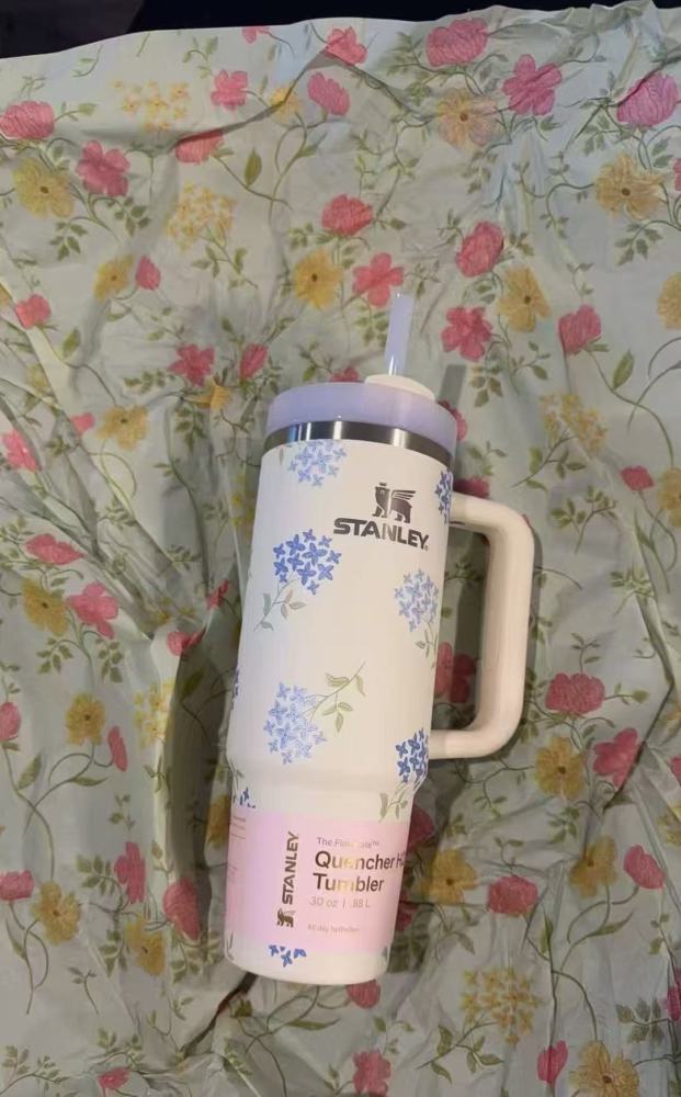 Alwin China RTS 40oz New Flora Stanley Mug with 3 Logo Flower Brown Box