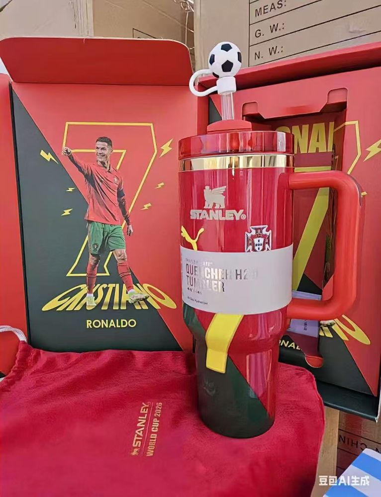Alwin China RTS World Cup 2026 Edition 40oz Insulated Double TumblerW/Handle & Straw Premium Stainless Steel Hot sale Stanley Soccer