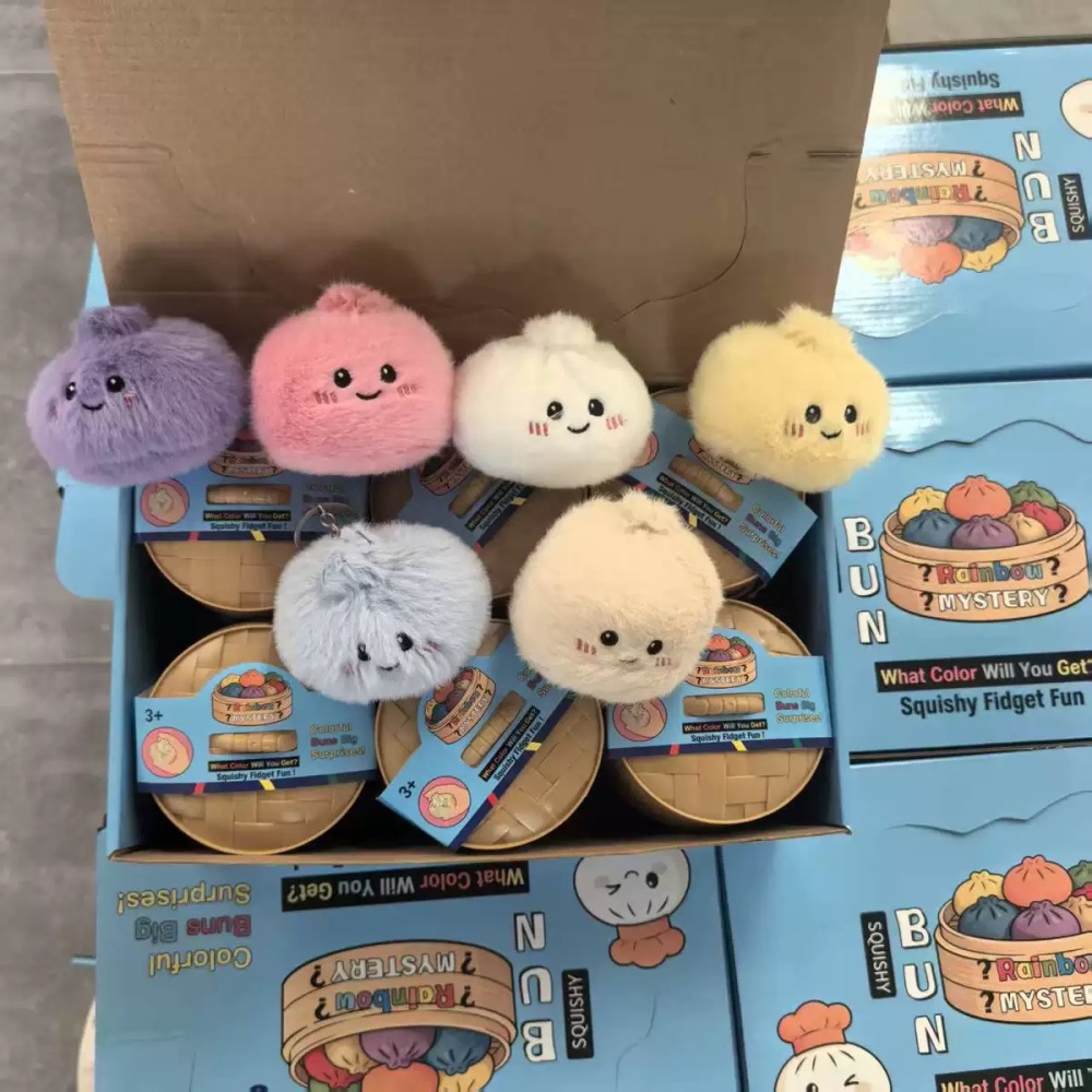Alwin China RTS New Cute Downy Dumplings Dolls with Box Squishy Keychain Hot Sale