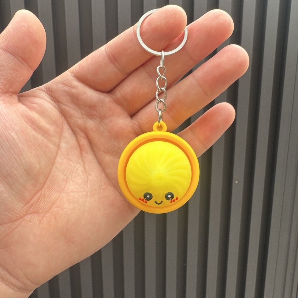 Alwin China RTS New Squishy Press Dumplings Keychain Botton Light Rope Dumpling Keychain