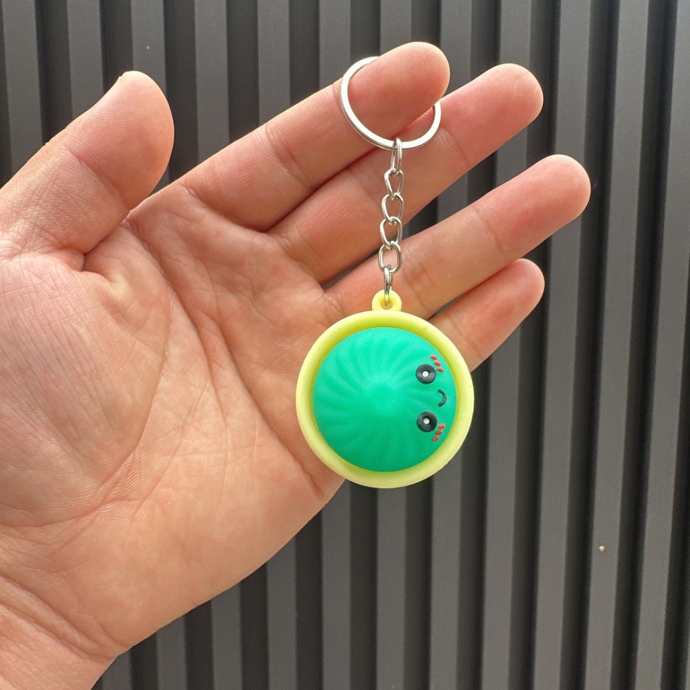Alwin China RTS New Squishy Press Dumplings Keychain Botton Light Rope Dumpling Keychain
