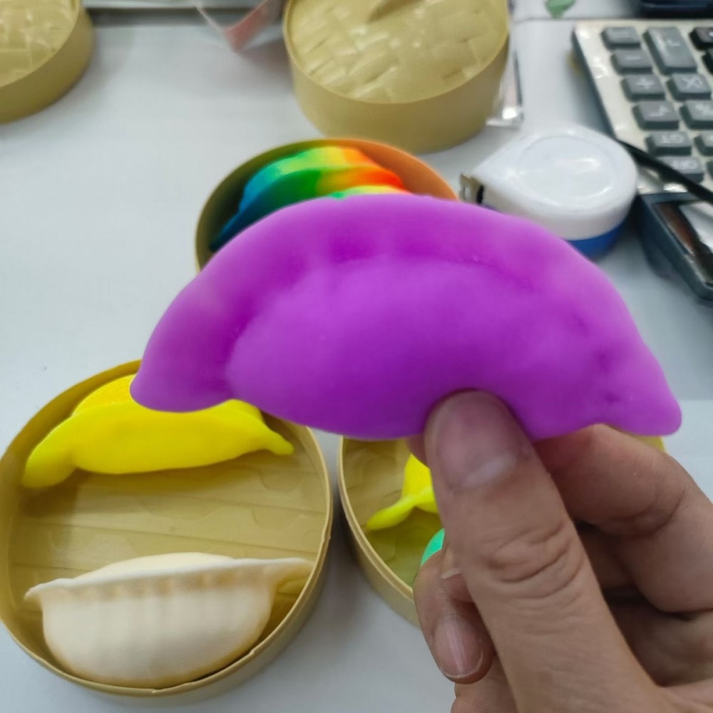 Alwin China RTS New Dumpling Squishy Toys 3pcs per Box Mixed Color Hot Sale