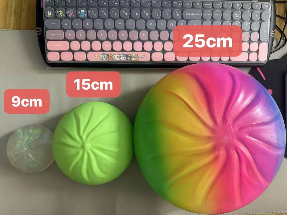 Alwin China RTS New Giant Dumpling Squishy Toy 9cm 15cm 25cm Mixed Color with Basket Hot Sale