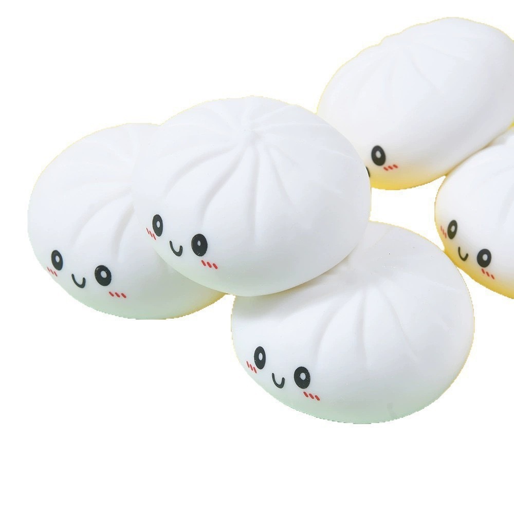 Alwin China RTS New Giant Dumpling Squishy Toy 9cm 15cm 25cm Mixed Color with Basket Hot Sale