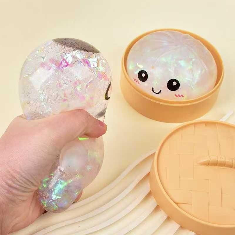 Alwin China RTS New Giant Dumpling Squishy Toy 9cm 15cm 25cm Mixed Color with Basket Hot Sale