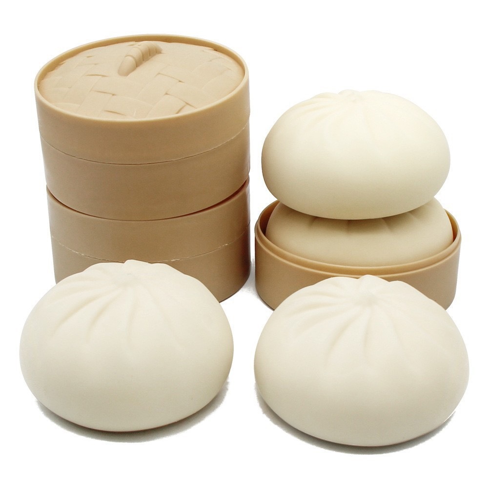 Alwin China RTS New Giant Dumpling Squishy Toy 9cm 15cm 25cm Mixed Color with Basket Hot Sale