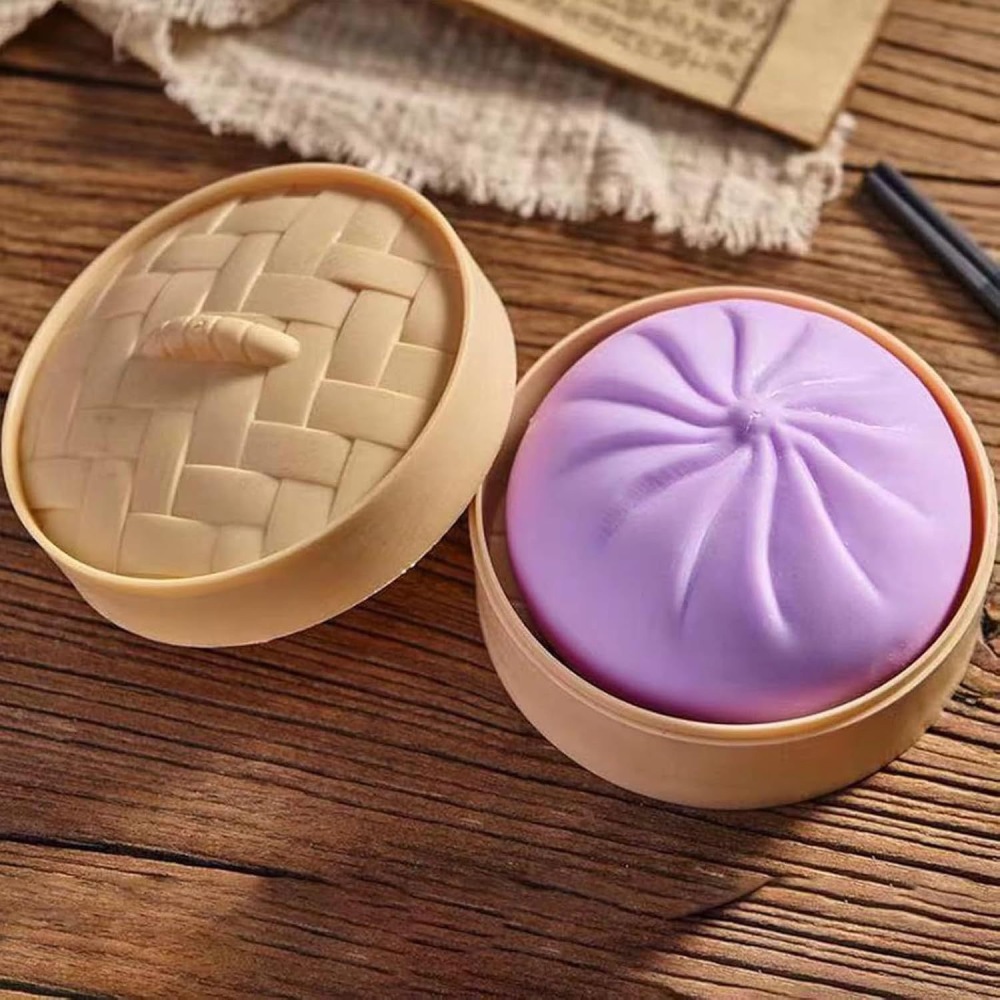 Alwin China RTS New Giant Dumpling Squishy Toy 9cm 15cm 25cm Mixed Color with Basket Hot Sale