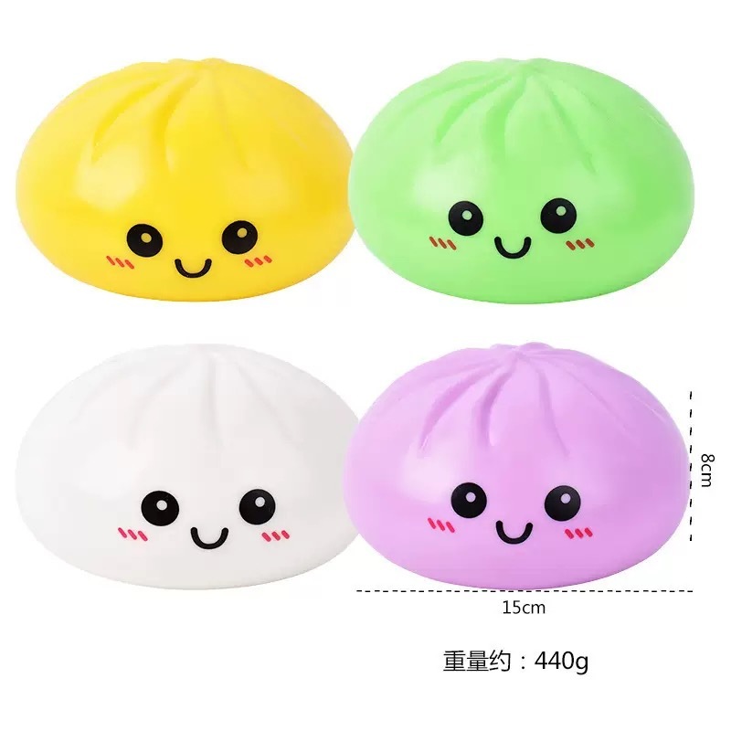 Alwin China RTS New Giant Dumpling Squishy Toy 9cm 15cm 25cm Mixed Color with Basket Hot Sale