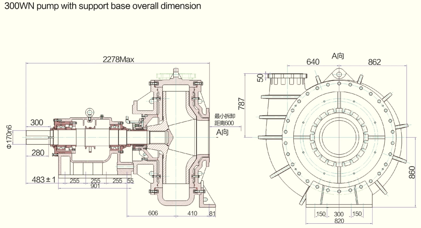 WN Dredge Pump with support base