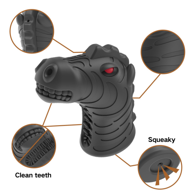 KINYU Patent Zebra Natural Rubber Dog Chew Toy.