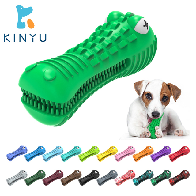 Crocodile Squeaky ToothbrushStick Dog Chew Toy
