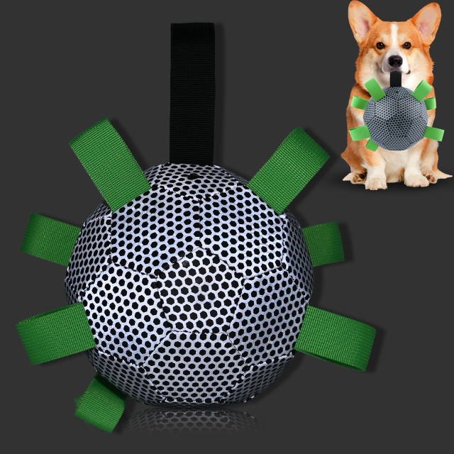 Black Honeycomb reflective dog soocer ball