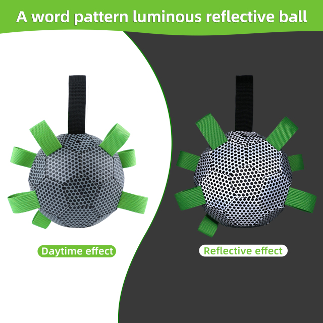 Black Honeycomb reflective dog soocer ball