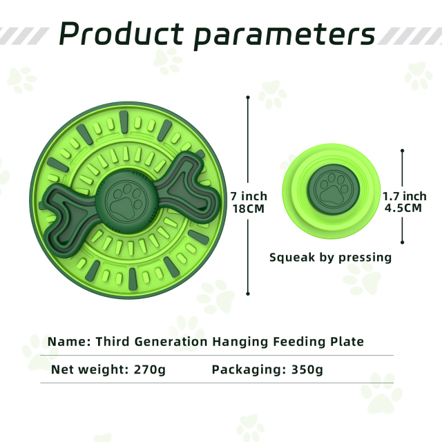 KINYU 2024 New Design Eco-Friendly Cage Licking Pad For Pet Dog Cat Interactive Puzzle Game Squeaky Spin Food Slow Feeder