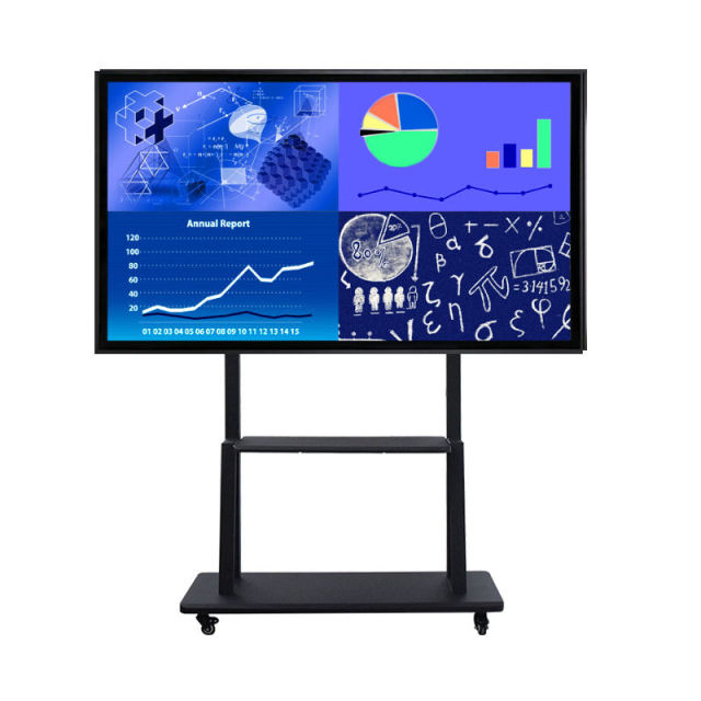 55/65/75inch electronic interactive whiteboard for office meeting room use with mobile floor stand
