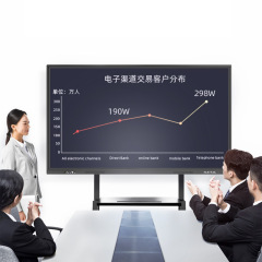 55/65/75inch electronic interactive whiteboard for office meeting room use with mobile floor stand