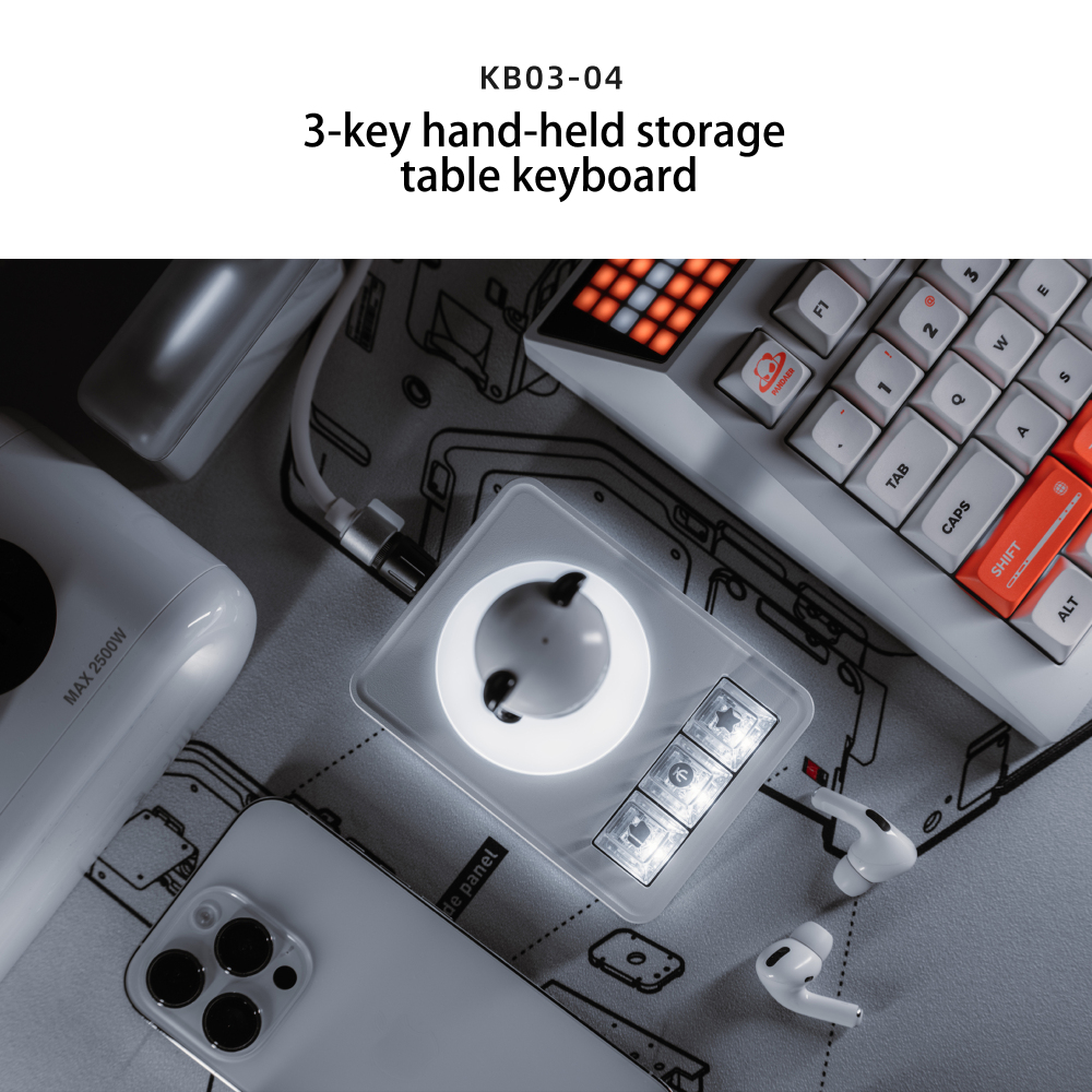 3-key hand-held storage table keyboard