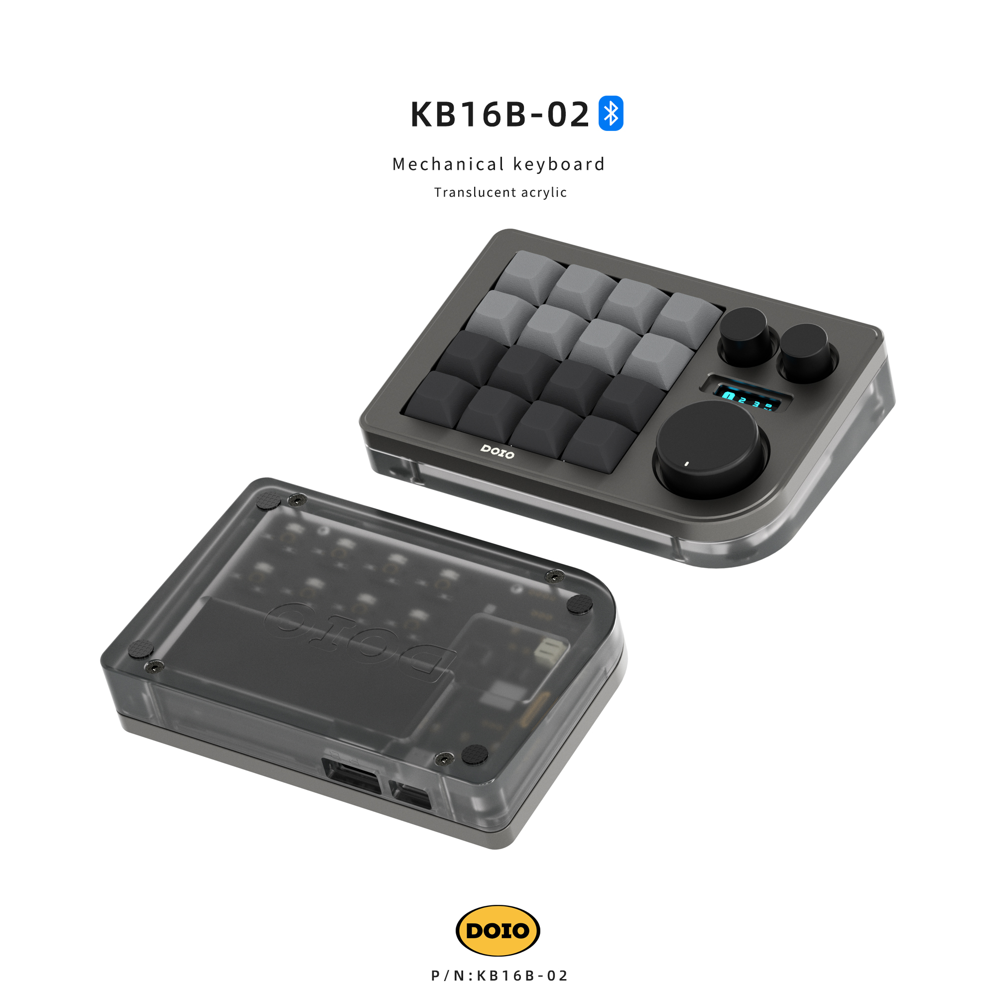 DOIO KB16B-02 Sky Blue　Bluetooth対応　本体のみ DOIO KB16【片手デバイス】