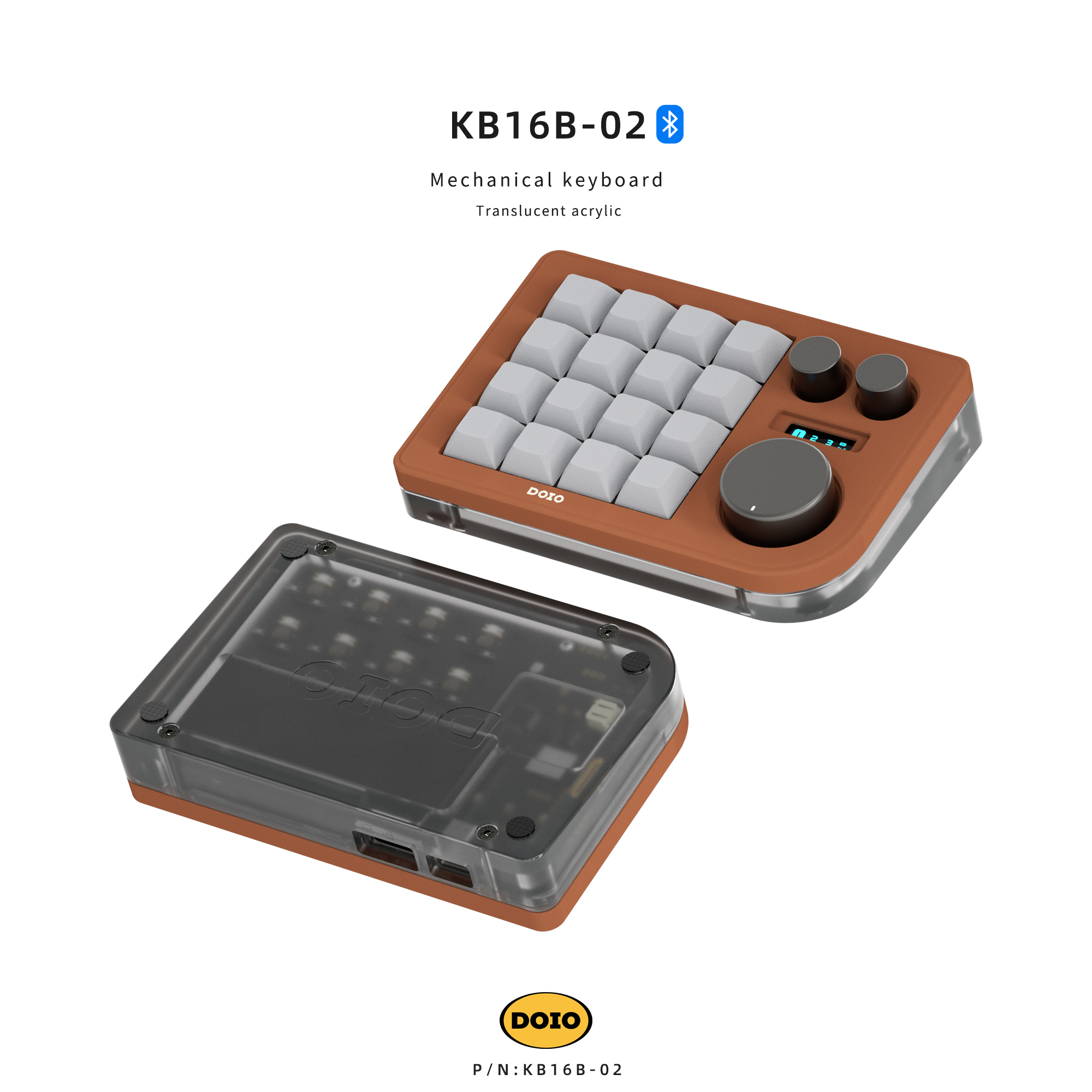 DOIO KB16 02 白 kb16b-02 DOIO KB16B-02 Designer 16 Key Mechanical Keyboard Bluetooth