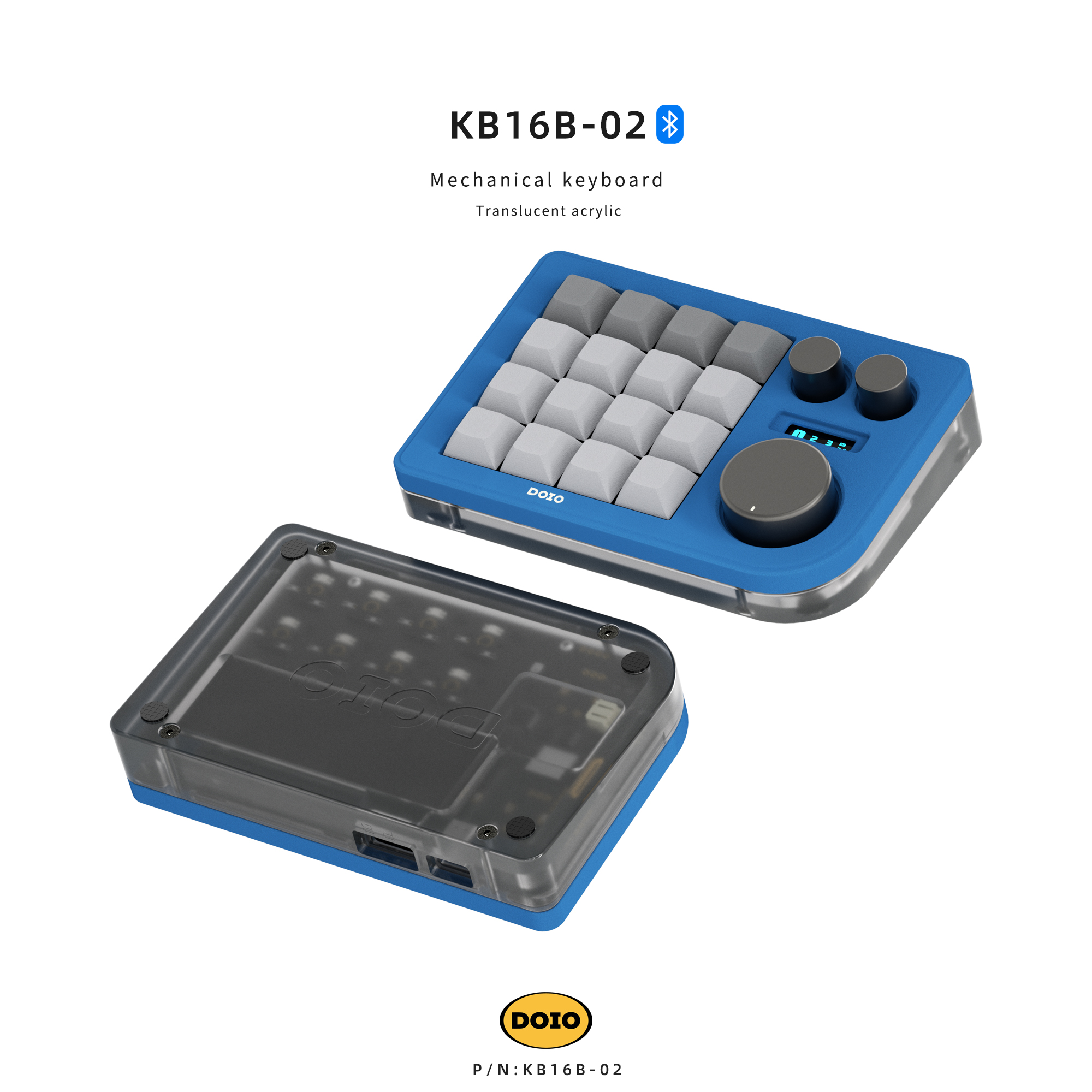 DOIO KB16B-02 Sky Blue　Bluetooth対応　本体のみ DOIO KB16B-02 Sky Blue Bluetooth対応 本体のみ